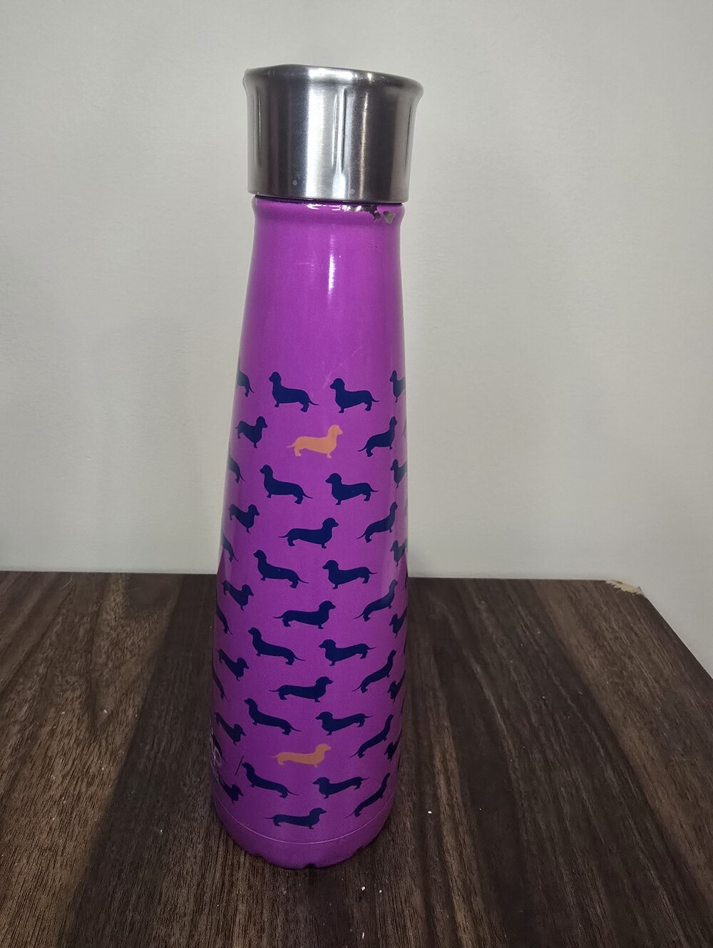 S'well Purple Insulated Bottle with Dachshund Pattern
